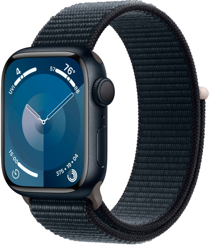Apple Watch Series 9 GPS 45мм корпус из алюминия Темная ночь + ремешок Sport Loop Темная ночь
