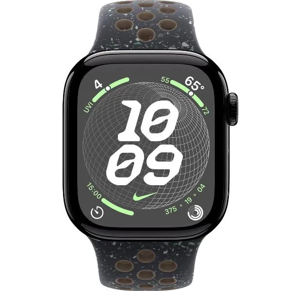 Смарт-часы Apple Watch Series 10 42mm Jet Black Aluminum Case with Midnight Sky Nike Sport Band, размер M/L