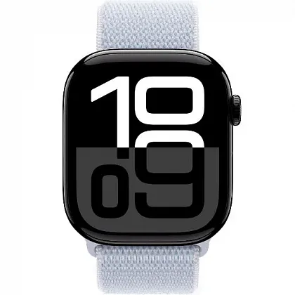 Смарт-часы Apple Watch Series 10 46mm Jet Black Aluminum Case with Blue Cloud Sport Loop, размер Regular