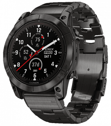 Garmin Fenix 7X Pro Sapphire Solar Edition Угольно-серые с титановым браслетом