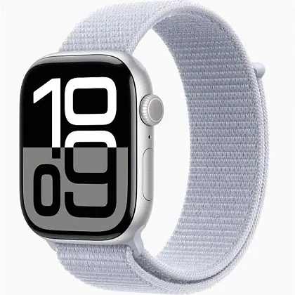 Смарт-часы Apple Watch Series 10 46mm Silver Aluminium Case with Blue Cloud Sport Loop, размер Regular
