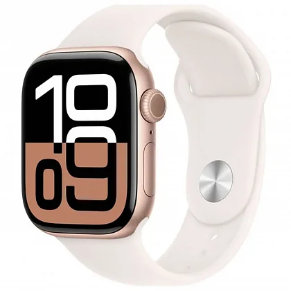Смарт-часы Apple Watch Series 10 46mm Rose Gold Aluminum Case with Light Blush Sport Band, размер M/L