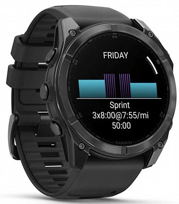 Garmin Fenix 8 Amoled 51мм Темно-серые с черным ремешком