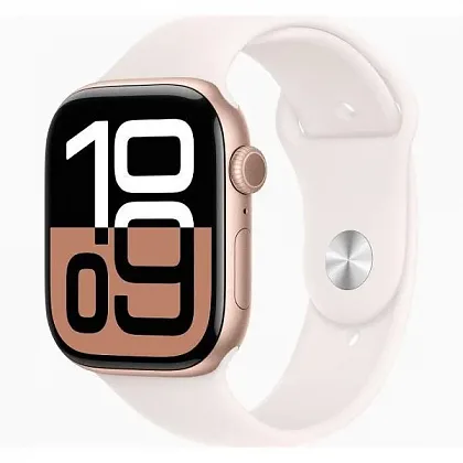 Смарт-часы Apple Watch Series 10 46mm Rose Gold Aluminium Case with Light Blush Sport Band, размер Regular